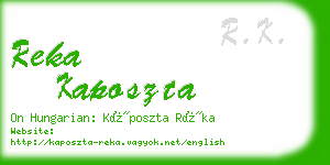 reka kaposzta business card